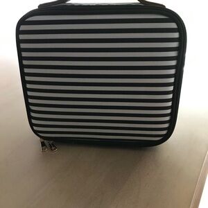 Striped Black and White Women's Makeup Bag